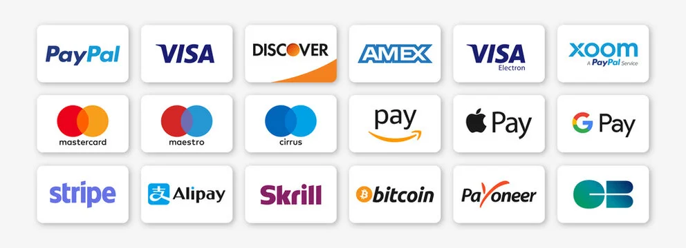支持的支付方式-Visa/Mastercard/支付宝/微信